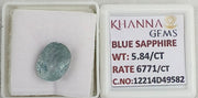5.84/CT Natural Blue Sapphire with Govt Lab Certificate-12214D49582